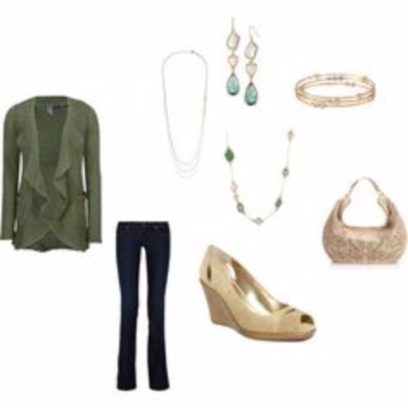 stella & dot ~βpippa stone earrings ~ green yellow cream - Picture 8 of 8